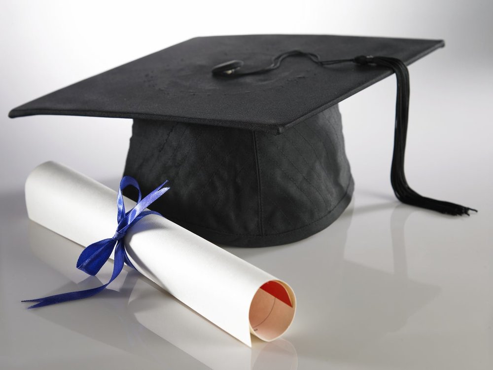 graduation hat and diploma