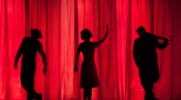 theatre curtain with shadows