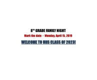 2019 8th grade family night