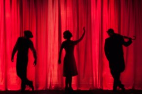 theatre curtain with shadows