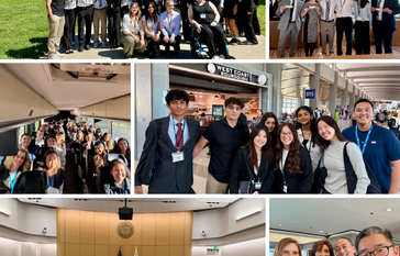 Collage of students and staff in Sacramento during Advocacy Trip