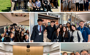 Collage of students and staff in Sacramento during Advocacy Trip