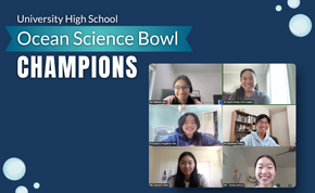 Ocean science bowl team photo via Zoom