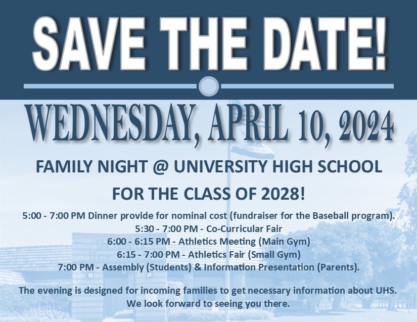 Save April 10 for 8th Grade Family Night